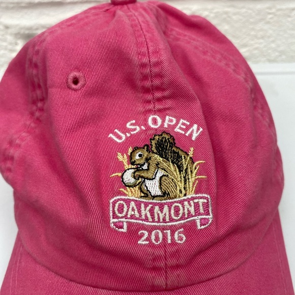 US OPEN "OAKMONT" TENNIS 2016 HOT PINK BALL CAP WITH ADJUSTABLE BACK STRAP - Picture 2 of 6